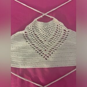 Hand Sewn Beige XXS Crop Top